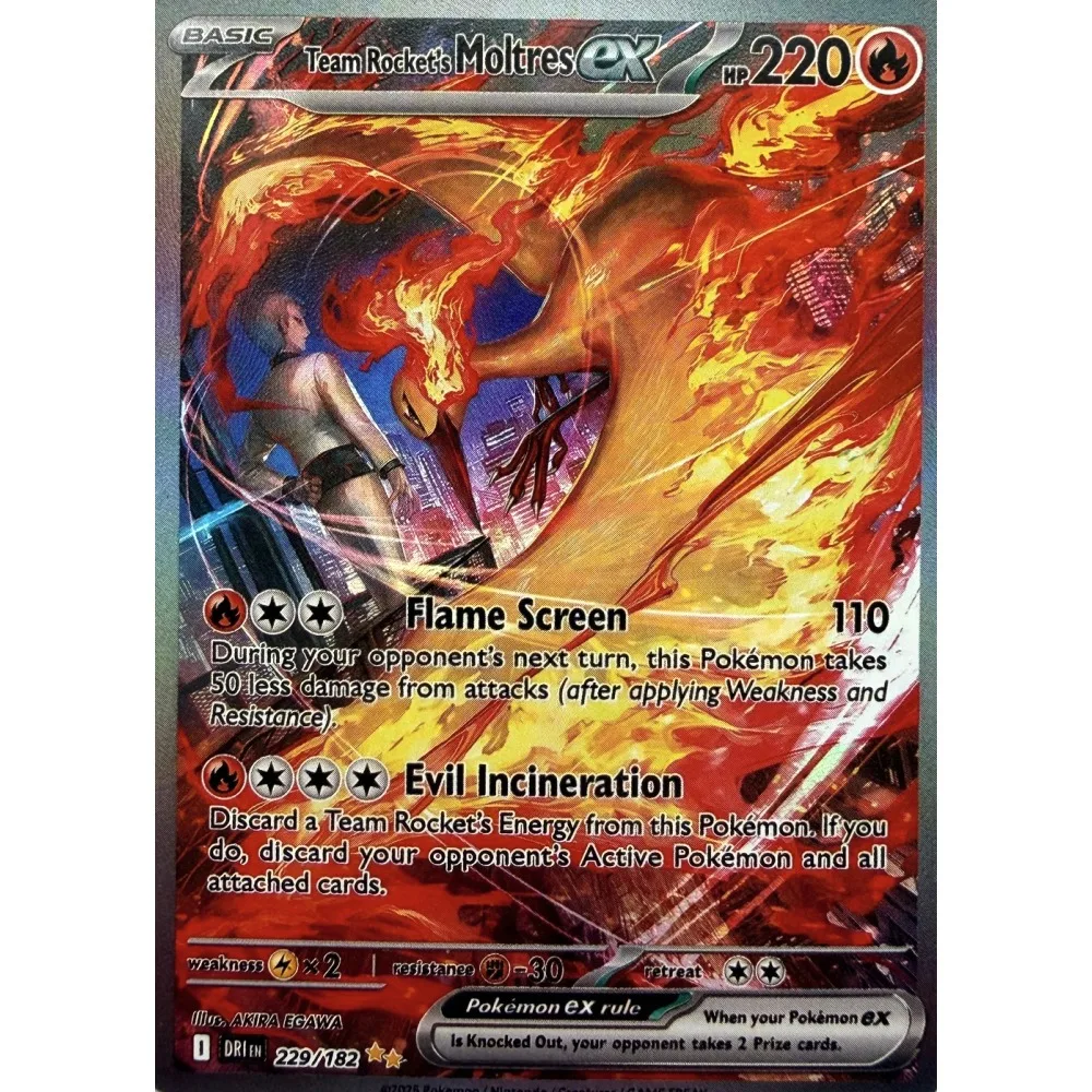 DIY PTCG PKM Cards V10 Destined Rivals Team Rocket's Mewtwo Ex Ethans Ho Oh Valeries Moltres SAR Anime Game Collection Cards Gif