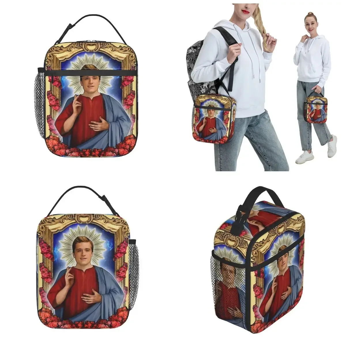 Funny Saint Josh Hutcherson Insulated Lunch Bags Movie Actor Food Container Portable Thermal Cooler Lunch Boxes For Work