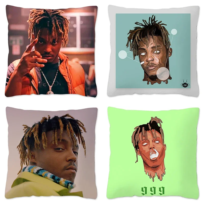 Rapper JUICE WRLD Pillow Case Home Decorative Hip Hop Cushion Cover for Sofa Livingroom Throw Pillow Cover 100% Polyester Hogar