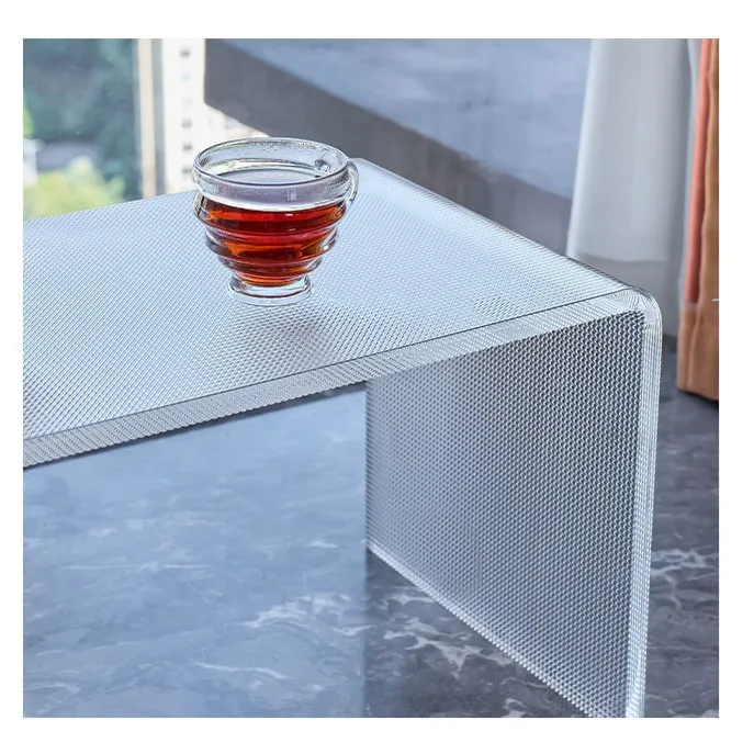 Light luxury transparent living room small coffee table balcony computer low table tea table