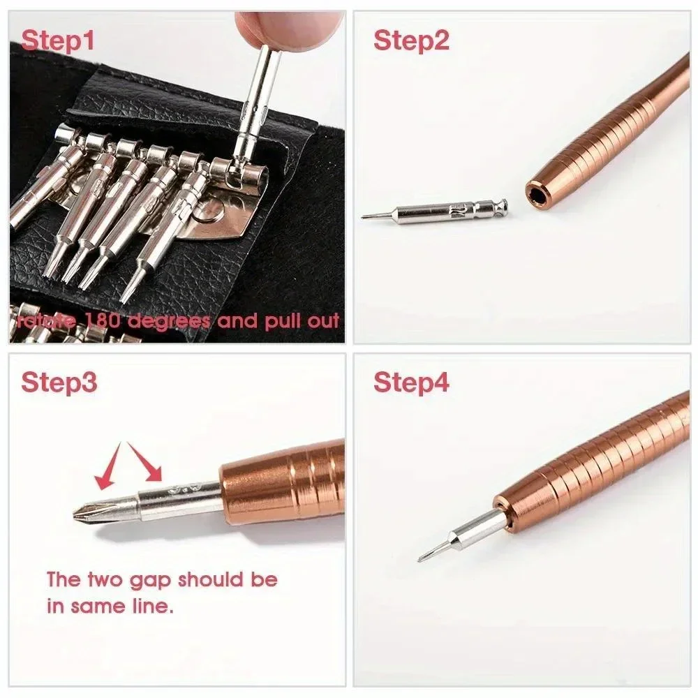 Portable 25-in-1 Screwdriver Combination Tool Leather Bag Screwdriver Mobile Glasses Digital Product Maintenance