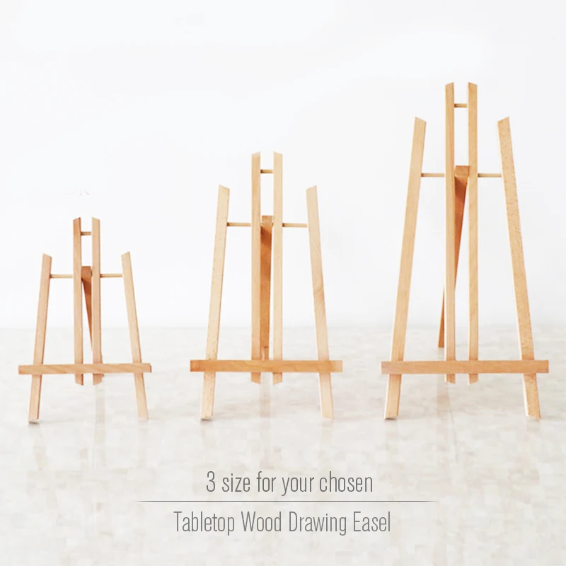 Wooden Trapezoidal Easel, Portable Foldable Display Bracket On The Desktop, Painting Party Easel, Used For Painting Art Display