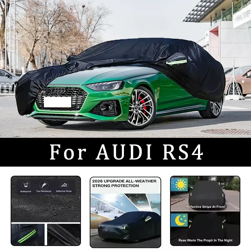 

For AUDI RS4 Car Covers Outdoor Waterproof Dustproof Sun Rain Snow Protection Thick Oxford Cloth Full Car Accessories