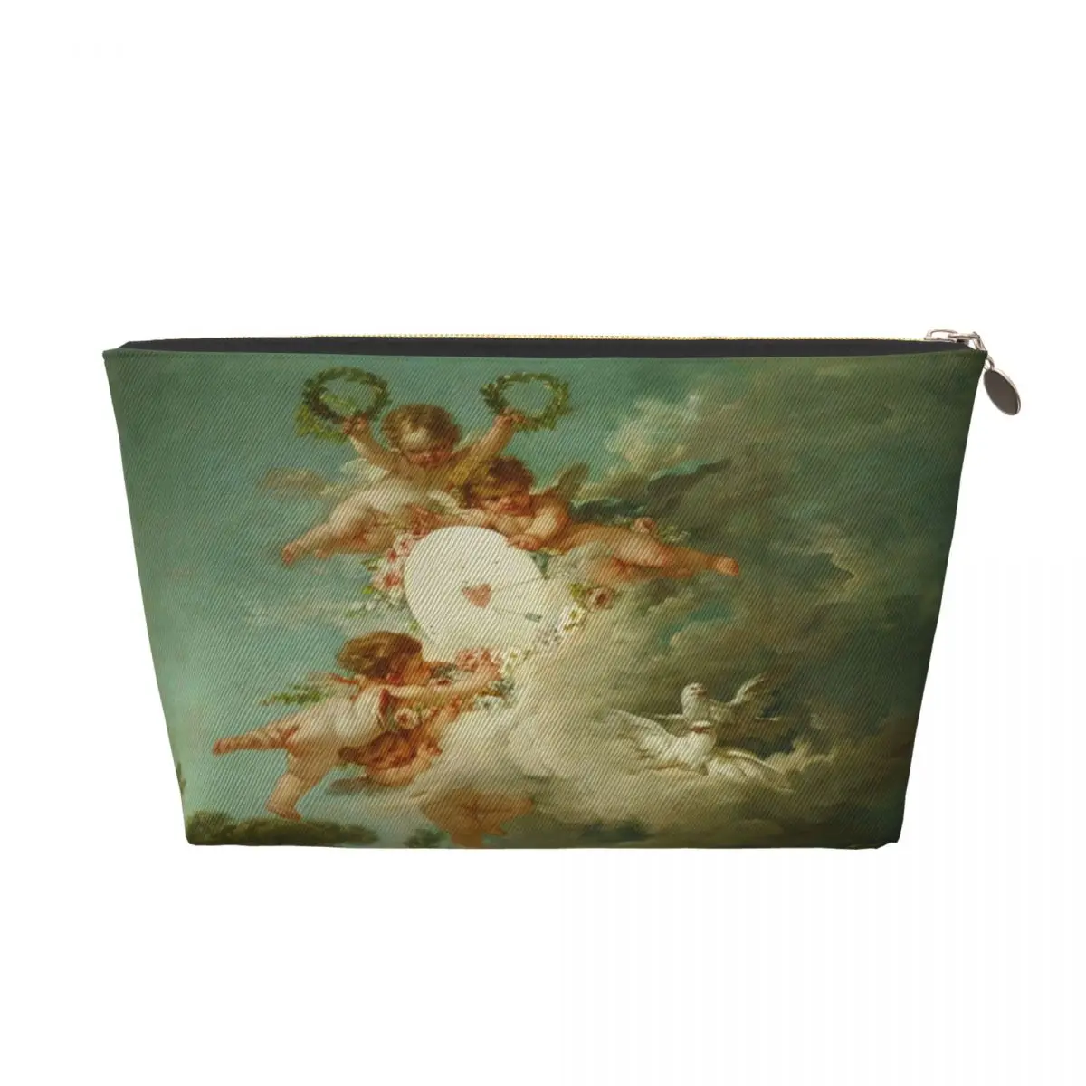 Custom Mythological Angels Cosmetic Bag Large Capacity Aesthetic Renaissance Cherubs Makeup Case Beauty Storage Toiletry Bags