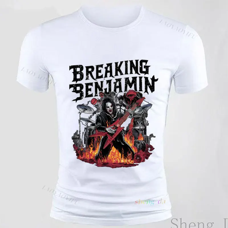 Breaking Benjamin Official-website Novelty Trend T Shirt Men Playera Fashion American Rock Band Y2k Original Mens T-shirts Tops