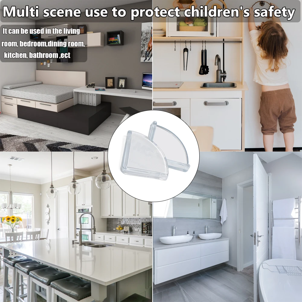 8Pcs Soft Kids Security Desk Edge Protection Table Corner Protector Anticollision Strip Corner Guards