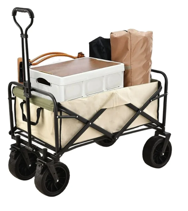 Factory Cheaper Foldable Portable Picnic Beach Trolley Camping Metal Garden Trolley