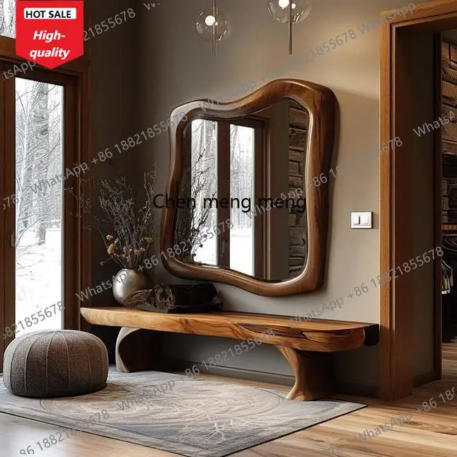 c139 French retro full-length mirror household bedroom wall-mounted full-length mirror special-shaped makeup mirror