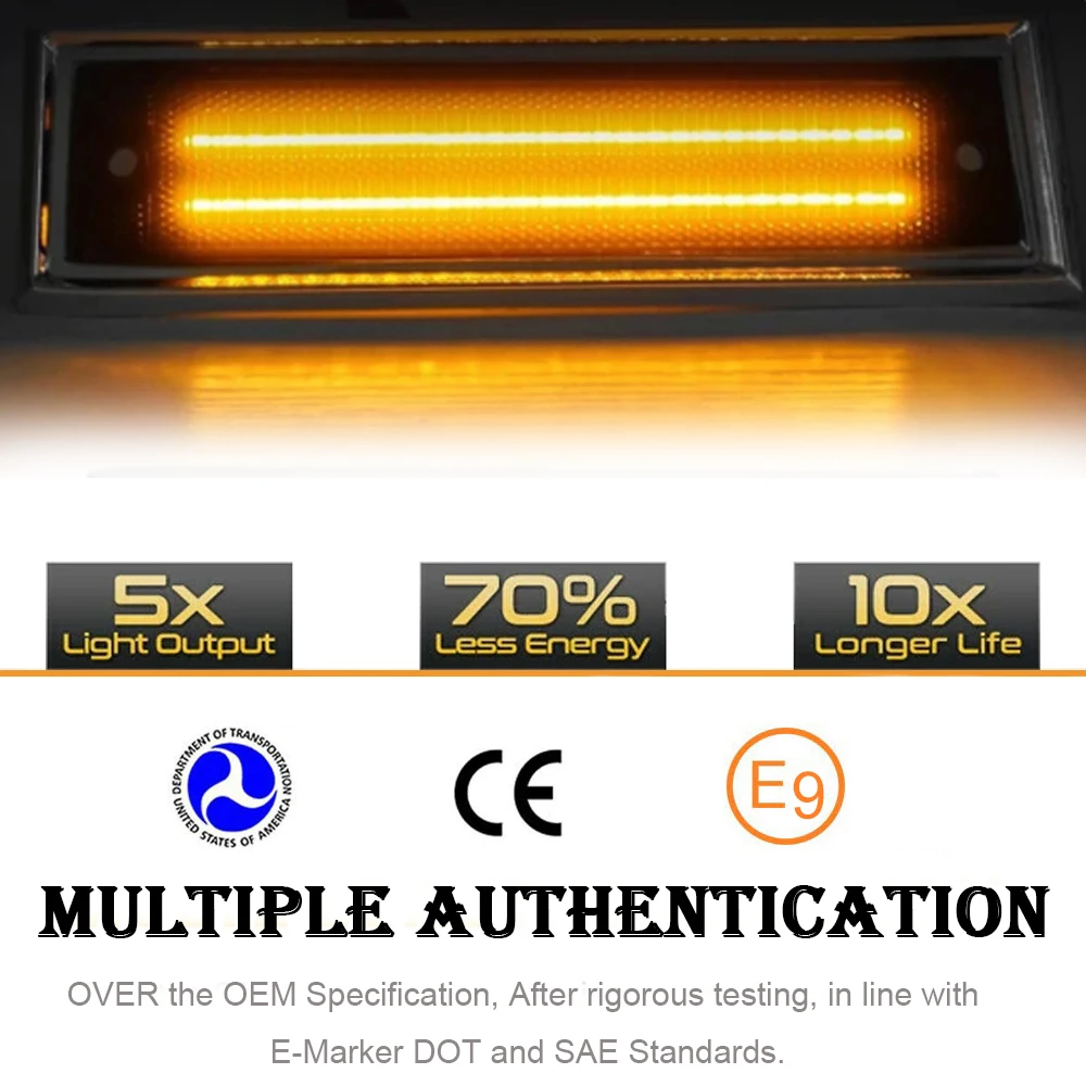 2x LED Side Marker Indicator Lights For Chevy GMC R3500 V3500 C10 C20 C30 K10 K20 K30 K5 Jimmy K5 Blazer Chevrolet R2500 V2500