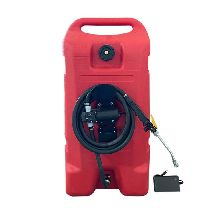 

14 Gallon Plastic Portable Diesel Petrol Fuel Gasoline Caddy Tank On Wheels With Pump For Boats