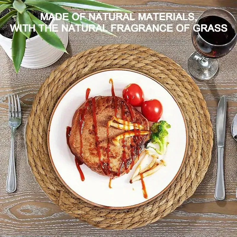 

10 piece set of woven heat-insulating placemats, heat-resistant placemats, pot mats, plate mats, dining table mats, vegetable ma