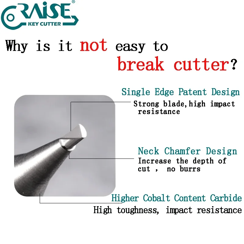 Key Cutter Milling Cutter with Resistant to breakage for Wenxing DEFU Manual Vertical Key Duplicating Machine Locksmith Tools - view 3