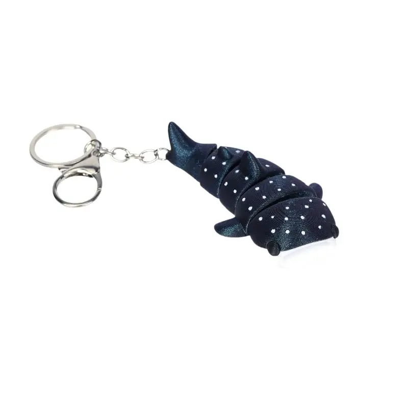 Kreativer 3D-gedruckter Meerestier-Schlüsselanhänger mit beweglichem Wal und Galaxie-Charm als Geschenkbeutel-Accessoire – Detail 8