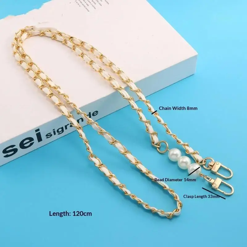 Luxuriöse Universelle Handy-Umhängetasche aus Leder mit Perlen-Accessoires, Handy-Lanyard, Diagonale Kreuztasche zur Dekoration – Detail 8