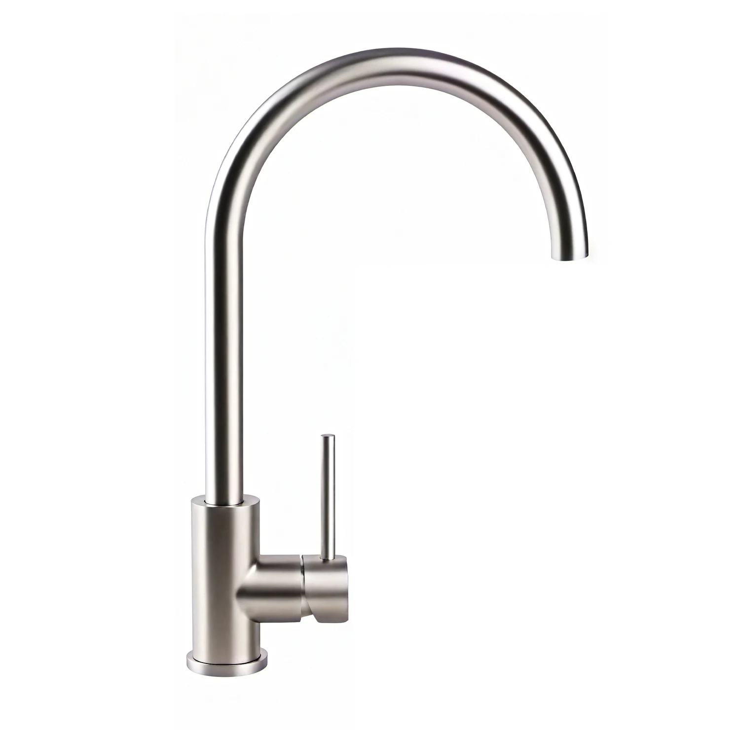 

Kitchen Sink Faucet Single Handle High Arc Silver Kitchen 60cm Hose Faucet 304 Stainless Steel Brushed Process Modern Commercial