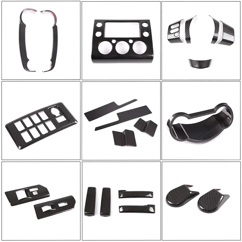For Toyota FJ Cruiser 2007-2021 ABS carbon fiber car side air outlet frame outer rearview mirror cover sticker car accessories