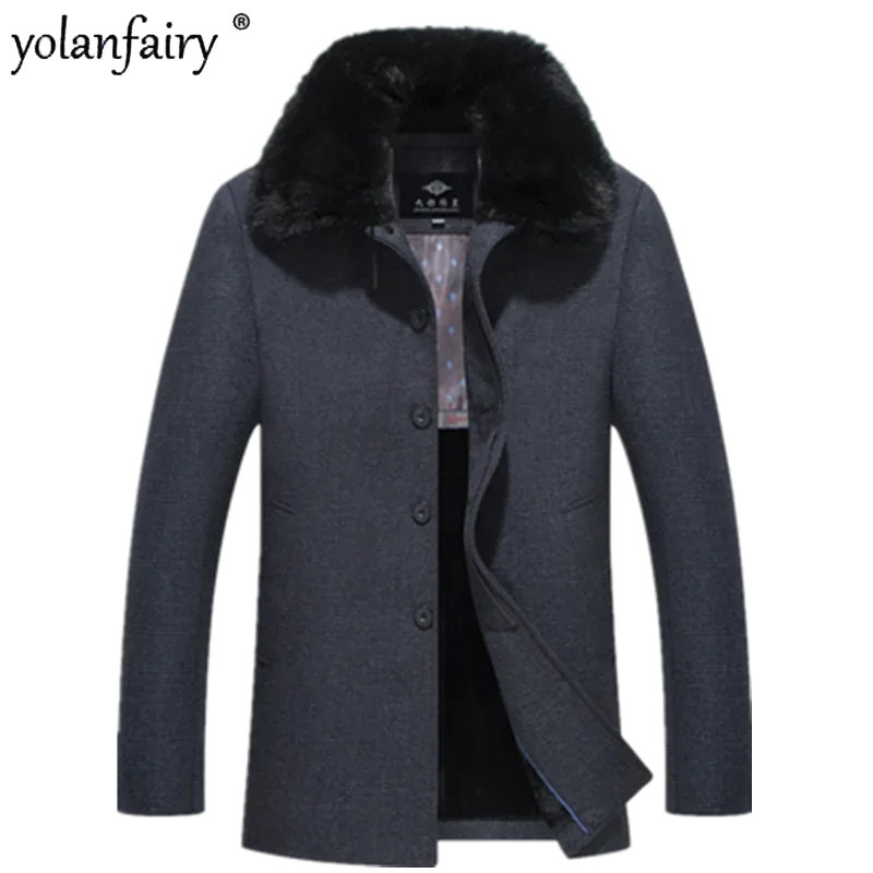 

2023 New Autumn Winter Cashmere Coat Male Middle Long Windbreaker Men Clothing Thickened Plush Coat Men's Coat Casaco Mascolino