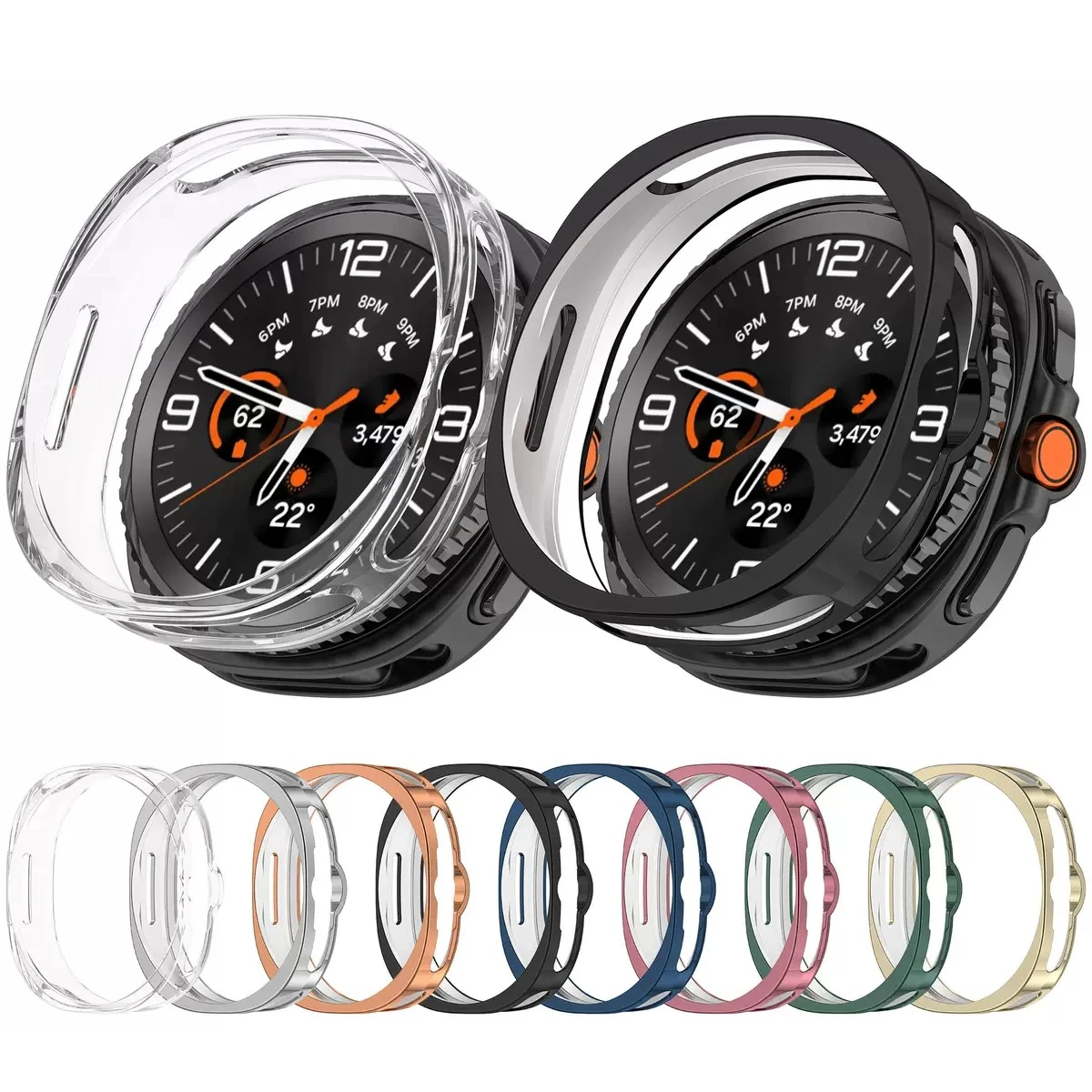 Soft Rubber Watch Case Suit for Samsung Watch 8 Series Electroplated TPU Samsung Watch8 Classic Case