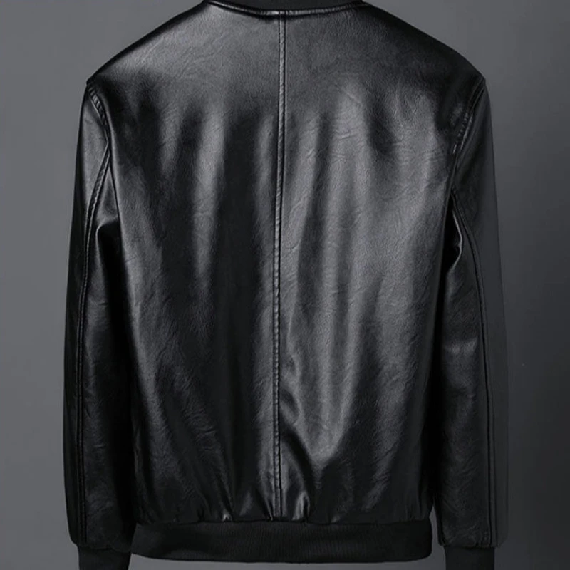 

Mid Layer Men's Winter Leather Jacket with Sheepskin Lining​
