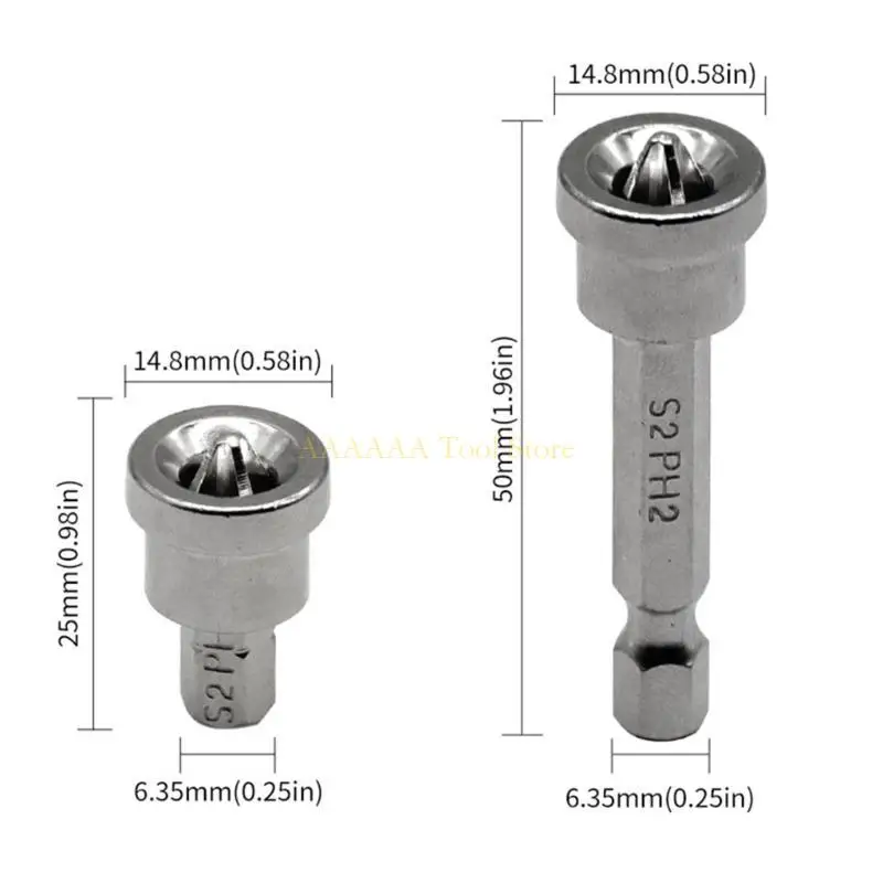 A2BE 25/50mm PH2 Screwdriver Bit Secure Screw Fastening Tool for Home Repairs Electronics DIY Projects Drilling Bits