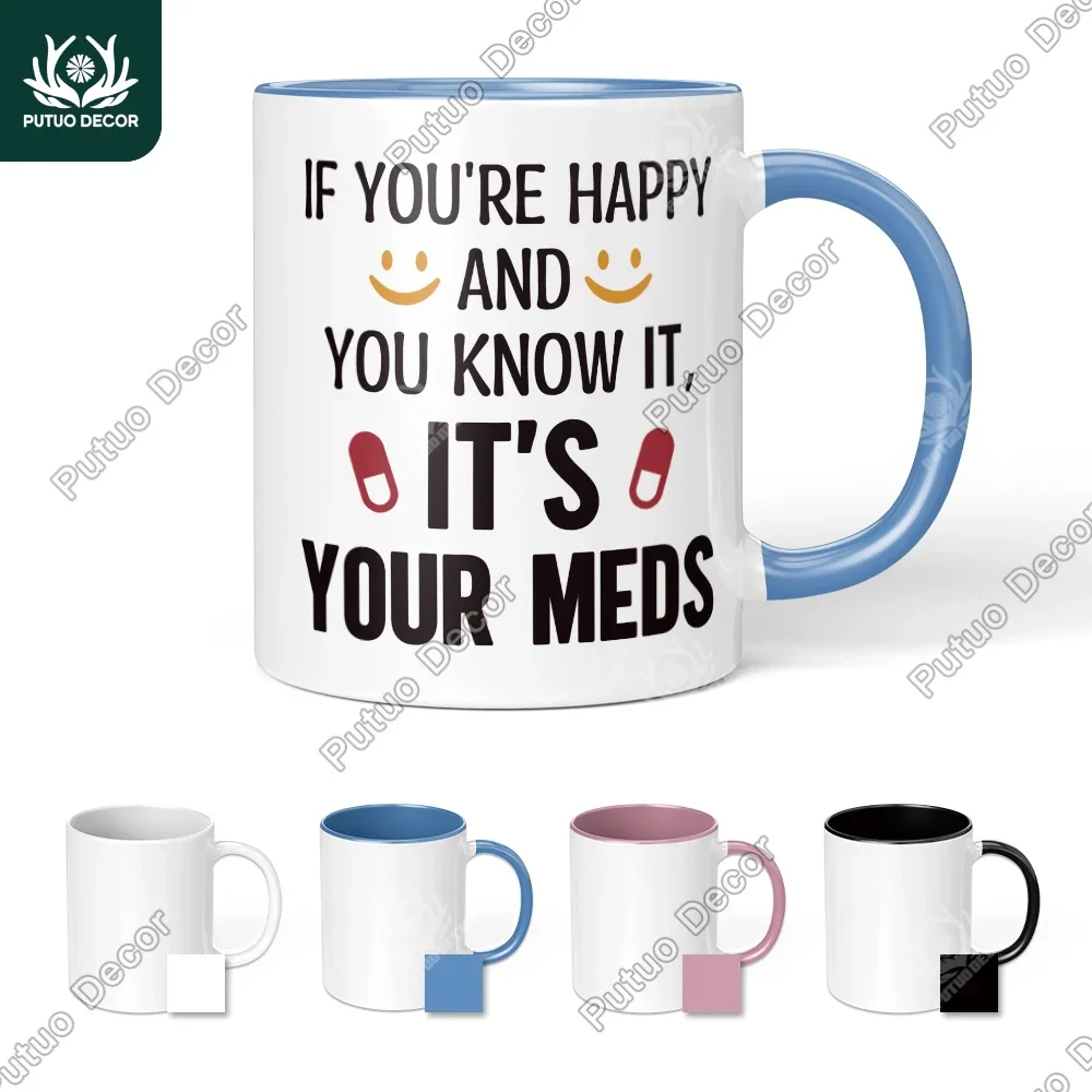 

Putuo Decor 1pc Fun ironic quotes coffee mugs, home office living room, fun gifts for friends, Family, four colors to choose