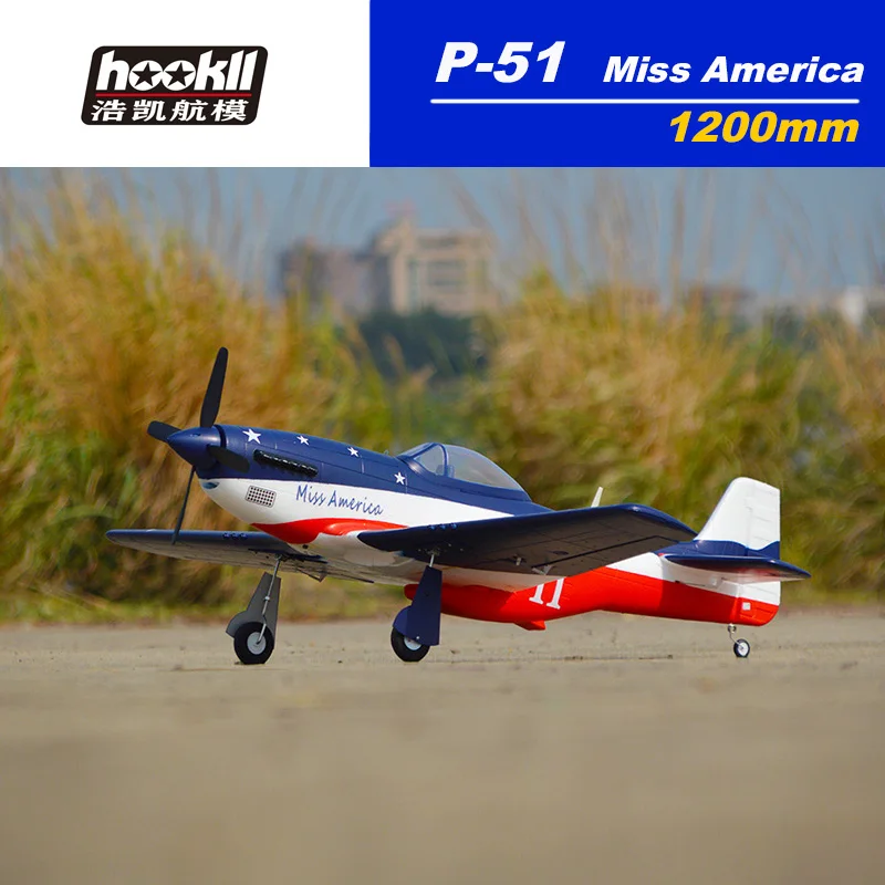 

World War Ii American Mustang Miss Usa Sports Plane Epo Assembled Fighter 6-Way 4-Leaf Remote-Controlled Model Aircraft
