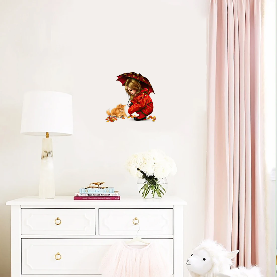Three Ratels CF277 Classic nostalgic European angel girl sticker room decoration wall Concealer self-adhesive