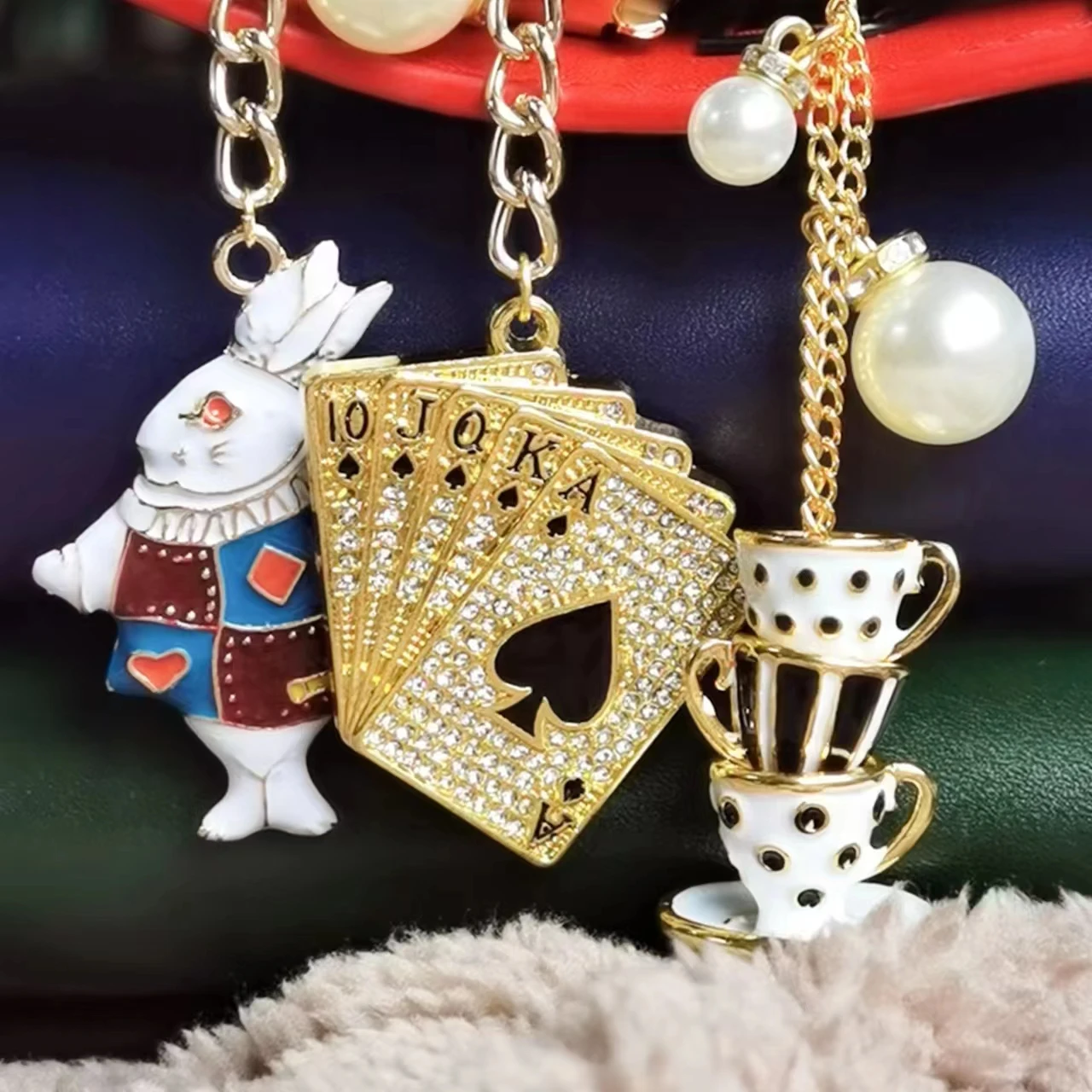 Vintage Rabbit Poker Stacking Cups Pendants Cute Ornaments Ins Style Book Decoration Notebook Planner Accessories