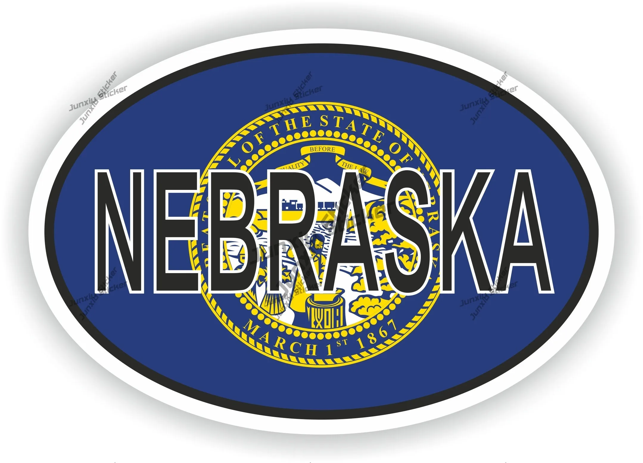 

Nebraska America Oval Sticker Boat Decal Bumper Window Sticker Accessories For The Car Tuning Stickers Cover Scratches Decor