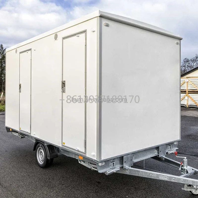 Mobile Automatic Self Cleaning Public Toilet Luxury Restroom Trailer Customized Portable Bathroom Shower Rooms Outdoor Camping