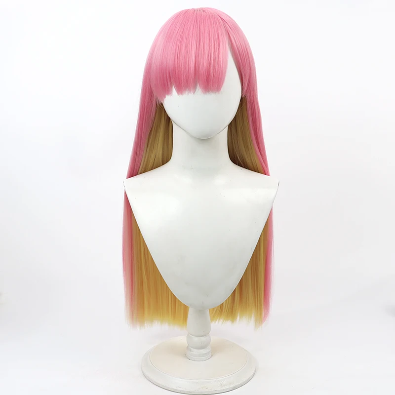 Fukuma Cosplay Wig Mato Seihei No Slave Pink Yellow 80cm Heat Resistant Synthetic Hair Halloween Party Role Play + Free Wig Cap