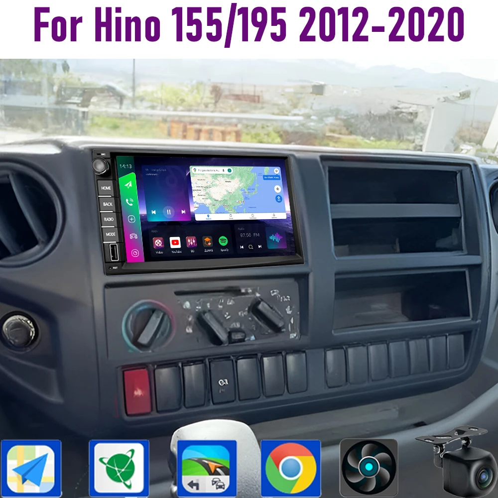 

7" For Hino 155/195 2012-2020 4+64GB Car Radio Steering wheel control Google Map Stereo Wifi Reversing Image 2DIN Head Unit