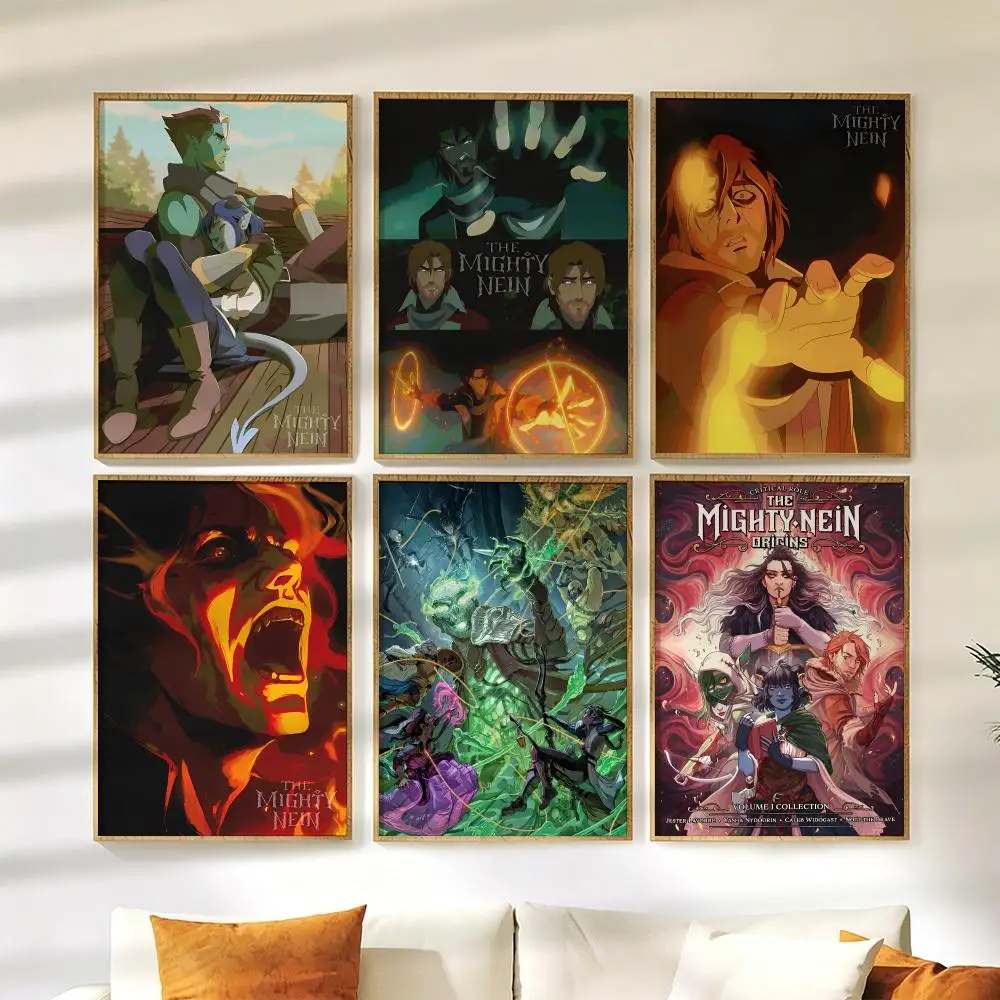 The M-Mighty Nein Poster Wall Stickers HD Painting Self Adhesive Art Decals for Bedroom Living Room Home Decor