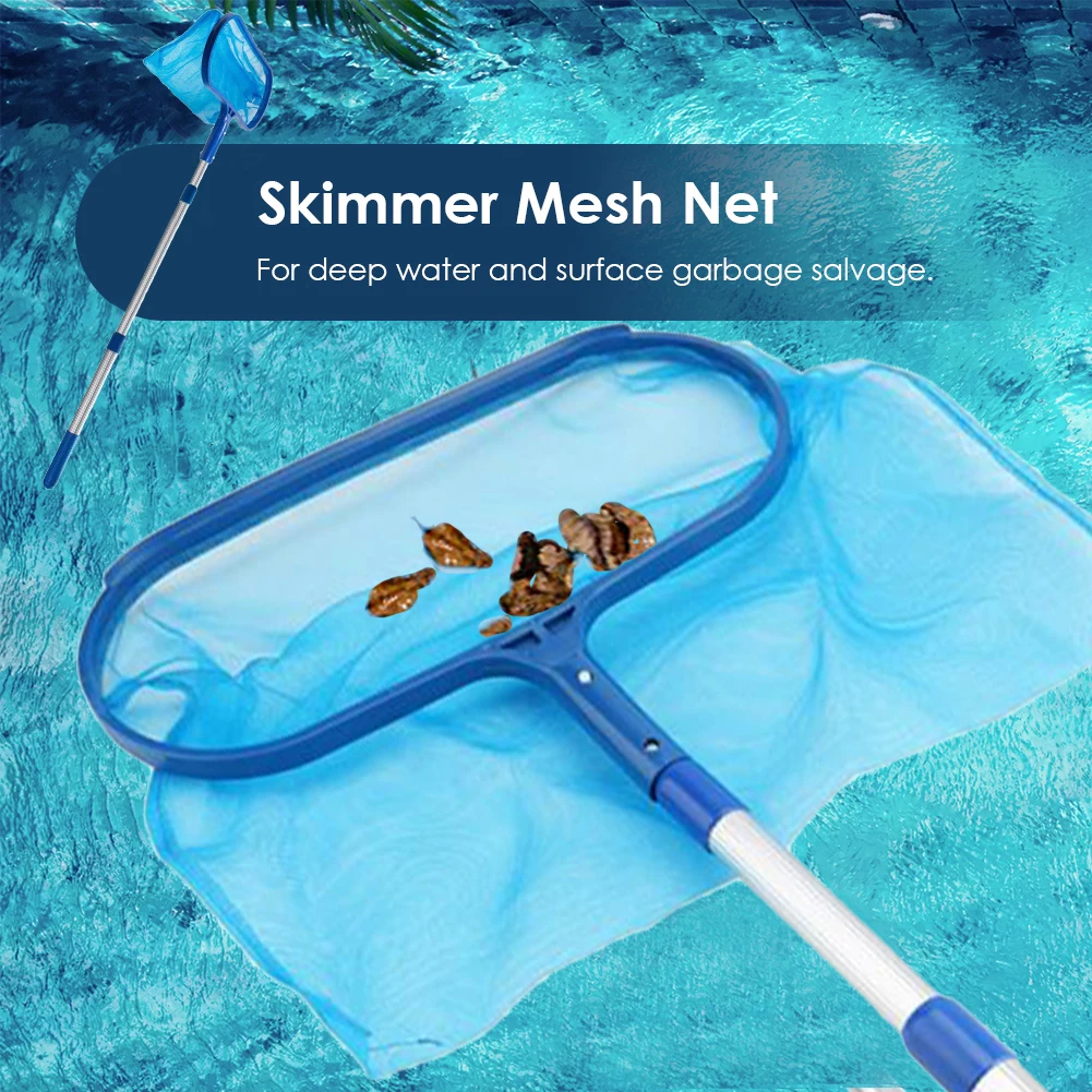 1-5PCS Swimming Pool Cleaner Net Detachable Telescopic Rod Pool Skimmer Fish Pond Cleaning Filter Swim Pool Spa Leaf Trash Net