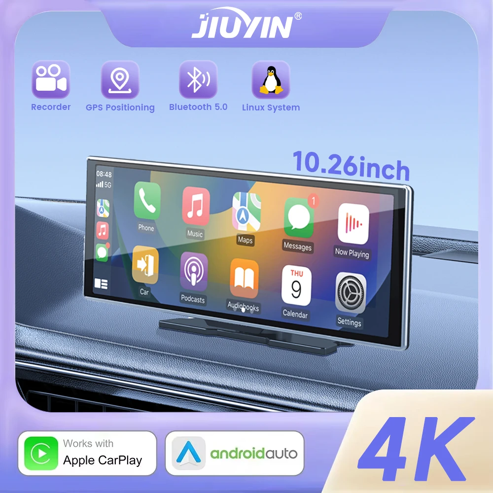 

JIUYIN Car Screen 10.26 Inch Universal Car Radio Multimedia Navigation Wireless CarPlay Apple Android Auto Mirror Music Player