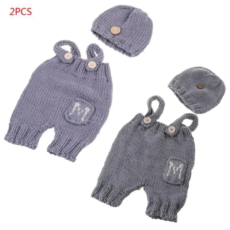 X5XE Infant Photography Prop Baby Stretch Cotton Prop Romper Knit Dainty Romper