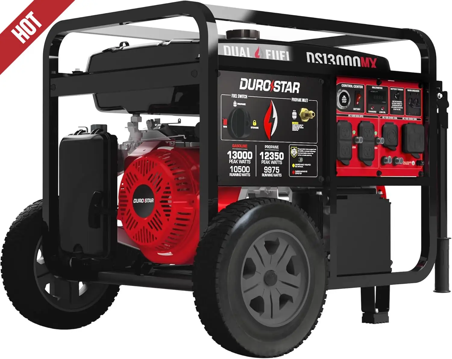 

13000MX 13,000-Watt 500cc Dual Fuel Portable Generator , Remote Electric Start, Whole Home Power Backup