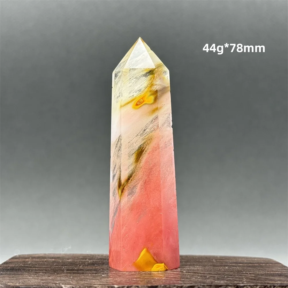 Artificial Quartz Tiger Skin Smelted Stone Tower Yellow Stripe Crystal Wand Reiki Healing Meditation Witchcraft Home Decor