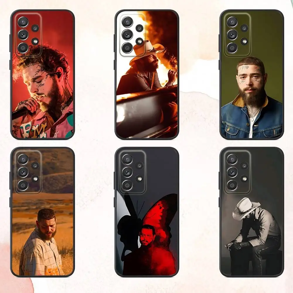 

P-Post Rapper M-Malone Phone Case For Samsung S25,S24,S21,S22,S23,S30,Ultra,S20,Plus,Fe,Lite,Note,10,9,5G Black Cover