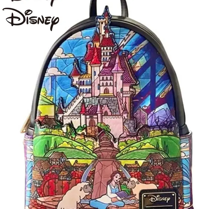 

MINISO Disney Loungefly Beauty and The Beast Princess Bell Backpack Girls School Bag Casual Bag Backpack Men backpack women