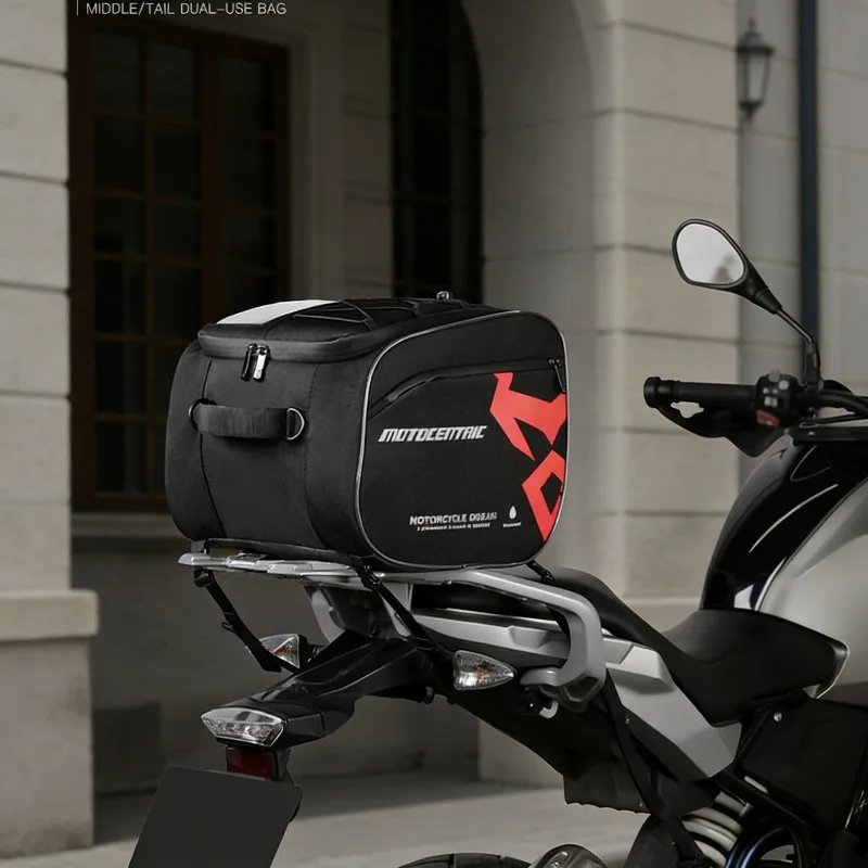 

Waterproof Motorcycle Helmet Rear Seat Bag 25L Scooter Front Rack Bag Multifunctional Shoulder Helmet Bag Red