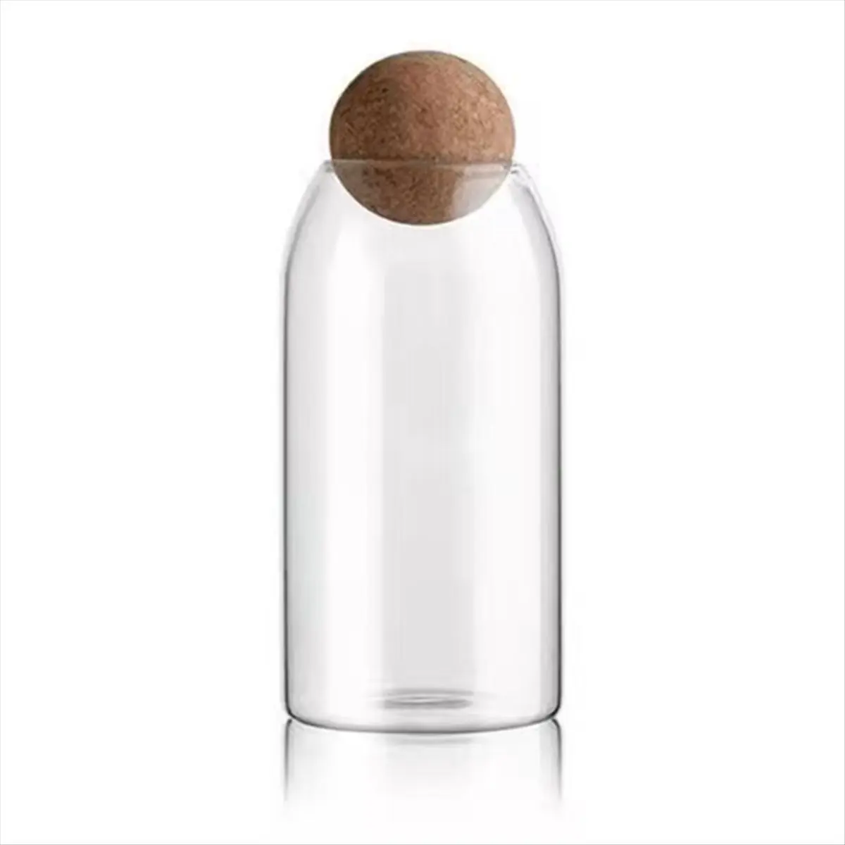X10A Clear Glass Bottles, Glass Food Storage Containers with Airtight Round Cork, for Candy, Nut, Spice, Coffee Bean,9 X 20cm