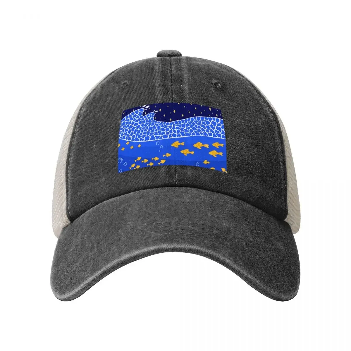 Starry Night Over The Waves Baseball Cap Beach Outing Vintage Golf Hat Man Mens Women's