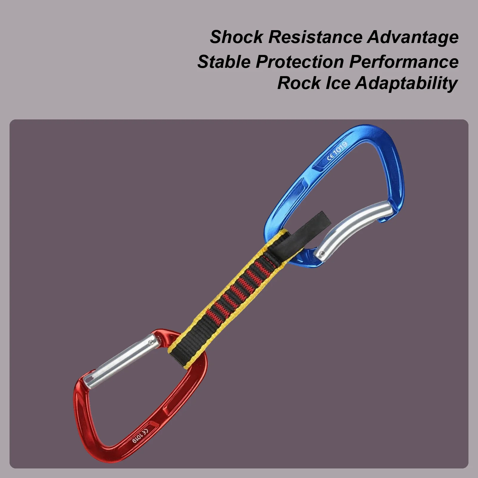 อุปกรณ์คล้องเชือกสำหรับปีนเขา คาราไบเนอร์สำหรับปีนเขา อุปกรณ์เสริมสำหรับการปีนเขา ควิกดรอว์สำหรับการผจญภัยกลางแจ้ง แคมป์ปิ้ง เดินป่า และการเดินทาง