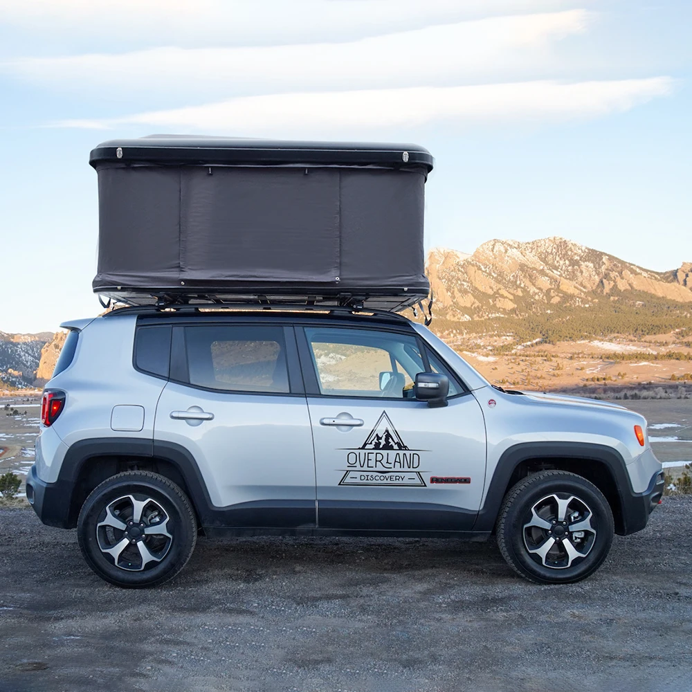 Outdoor camping 4wd foldable hard shell vehicle convertible roof tent box hardtop aluminum roof tent