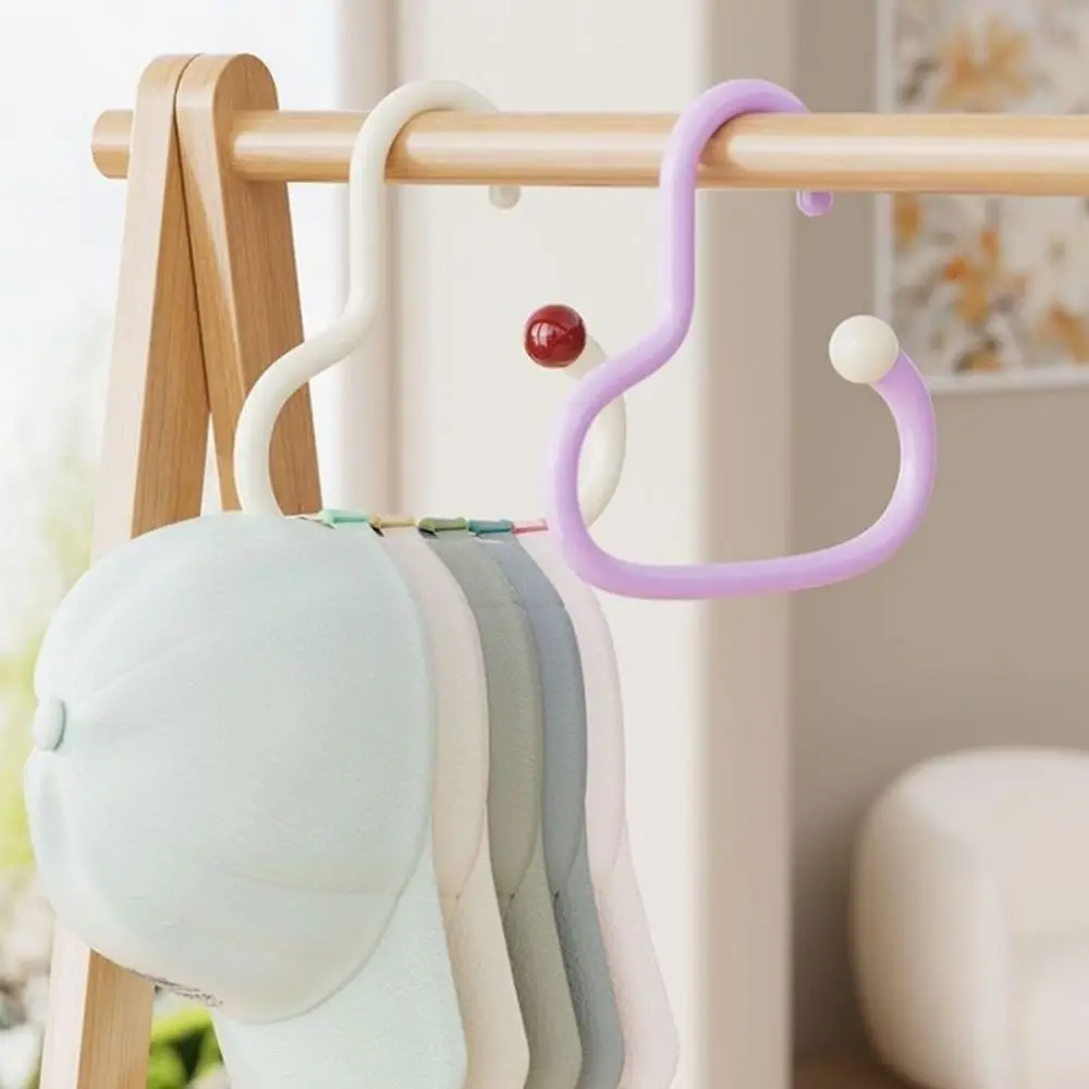 

6Pcs Plastic Round Scarf Tie Hanger Dopamine Non-Marking Hat Storage Hook Anti Slip Hanging Circle Ring Hat Hanger Wardrobe