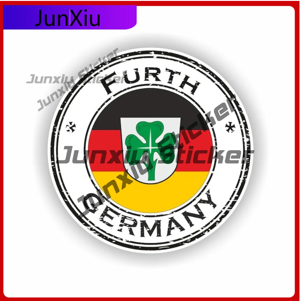 

Furth Germany Coat of Arms Seal Sticker Round Durable Exterior Decor For SUV Wall Scratch Cover Decoration Auto Accessories