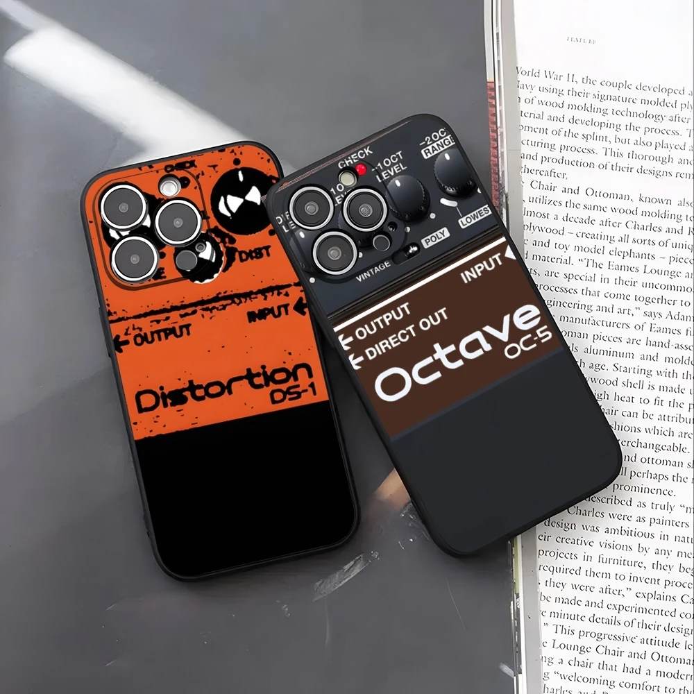

Fashion Guitar Pedal Phone Case For iPhone 17 16 15 11 12 14 13 Pro Max Mini XS X XR 7 Plus 17E Shockproof Silicone Cover Fundas