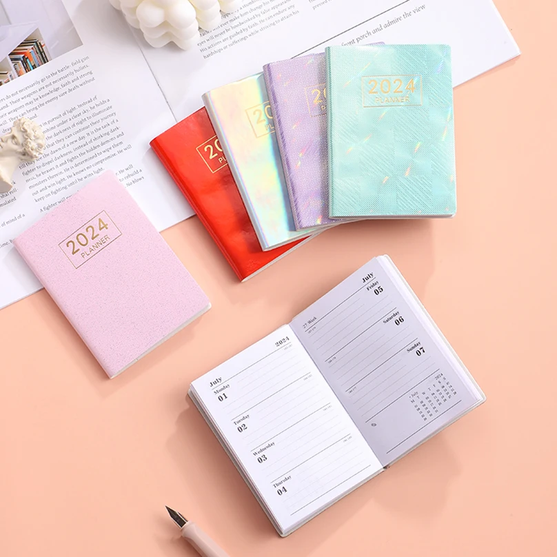 Laser Agenda 2024 Planner Notebook Cuadernos Cahier Colorful Note Book Planner 2024 Journal Libretas Diary Cuaderno Notebooks