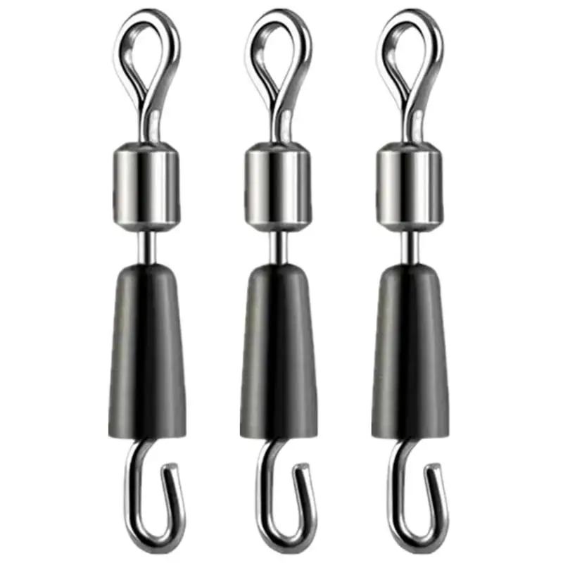 Fishing Tackle Connectors 3X Saltwater Swivels Hook Length Quick Change Swivels Tackle Hook Connector For Saltwater Freshwater